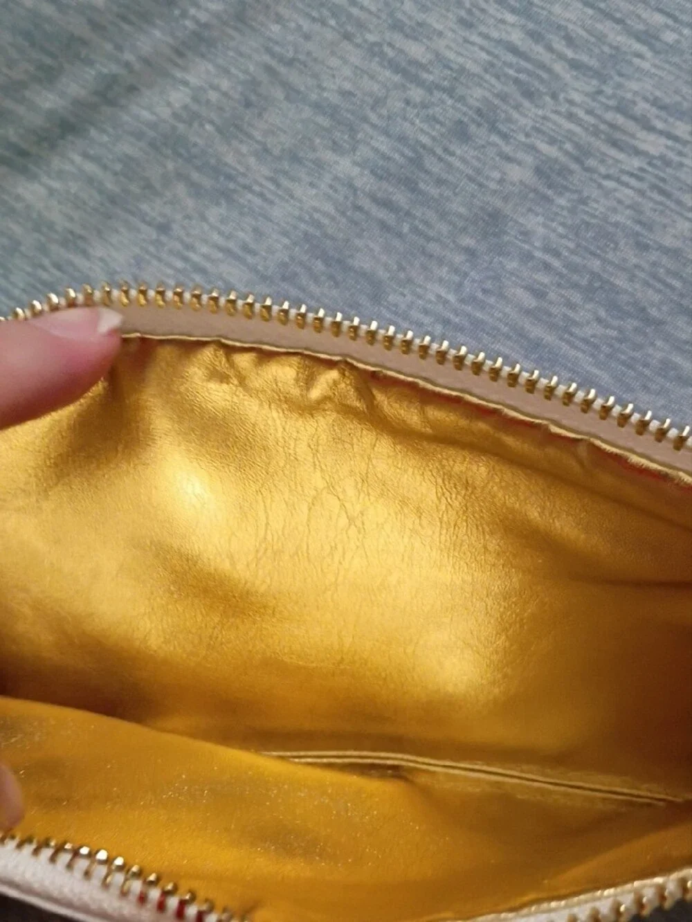 Choose Happy Gold & White Zip Pouch